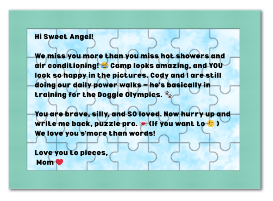 My Favorite Things Puzzle (Camp Mail)